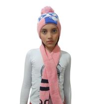 Kit Infantil Touca Lã Pelúciada e Cachecol Elite Cor: Rosa Kit Infantil Touca Lã Pelúciada e Cachecol Elite Cor: Rosa