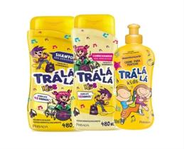 Kit infantil tra la la sem embaraco shampoo condicionador creme pentear