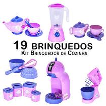 Kit Infantil Xícaras Liquidificador Cafeteira Bule Fue 19pç
