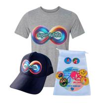 Kit Infinity Blue Camisa e Boné para Autistas + Jogo Minhas Emoções