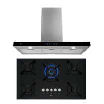 Kit Infinity Fischer: Coifa 90 cm e Cooktop 5B Preto