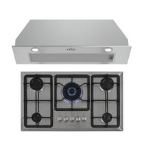 Kit Infinity Fischer: Coifa de Embutir e Cooktop a Gás 5B Inox