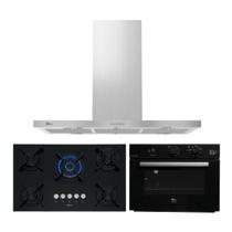 Kit Infinity Fischer: Forno a Gás Grill Coifa Ilha e Cooktop 5B Tripla Chama Kit Infinity Fischer: Forno a Gás Grill Coifa Ilha e Cooktop 5B Tripla Chama