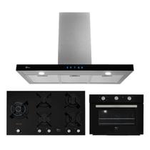Kit Infinity Fischer: Forno Elétrico Preto Coifa Cooktop 5B Duo