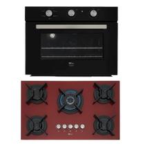 Kit Infinity Fischer: Forno Elétrico Vermelho e Cooktop 5B Kit Infinity Fischer: Forno Elétrico Vermelho e Cooktop 5B