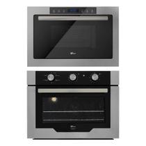 Kit Infinity Fischer: Micro-ondas Inox Grill e Forno com Air Fryer 50L Kit Infinity Fischer: Micro-ondas Inox Grill e Forno com Air Fryer 50L