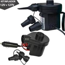 Kit Inflador De Ar 127v + 12v 3 Bicos Diferentes Nautika