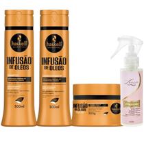 Kit Infusão de Óleos Shampoo + Cond + Máscara 300ml Haskell + Finalizador Obrigatório Lourre 120ml