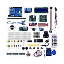 Kit Inicial Arduino UNO R3 Com Placa De Circuito De 830 Furos, LCD 1602, Sensor DHT11, Módulo Kit Inicial Arduino UNO R3 Com Placa De Circuito De 830 Furos, LCD 1602, Sensor DHT11, Módulo