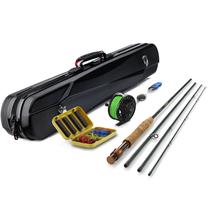 Kit inicial combinado de vara de pesca com mosca e bobina Gonex 9 pés, 4 peças Kit inicial combinado de vara de pesca com mosca e bobina Gonex 9 pés, 4 peças