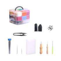 Kit Inicial De Feltragem Com Agulhas, Lã Roving E Ferramentas Básicas Para Fiação Manual De Fibra