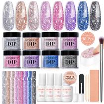 Kit inicial de pó Dip Nails AZUREBEAUTY: prata, rosa, azul Kit inicial de pó Dip Nails AZUREBEAUTY: prata, rosa, azul