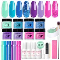 Kit inicial de pó para unhas Dip AZUREBEAUTY com 8 cores