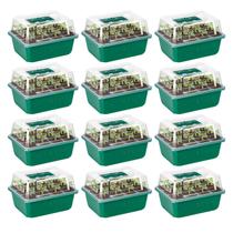 Kit inicial de sementes VIVOSUN, pacote com 12 unidades de 144 células com cúpula e orifício de drenagem Kit inicial de sementes VIVOSUN, pacote com 12 unidades de 144 células com cúpula e orifício de drenagem