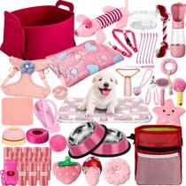 Kit inicial de suprimentos para cachorros Abbylike, 50 unidades rosa para cães pequenos Kit inicial de suprimentos para cachorros Abbylike, 50 unidades rosa para cães pequenos