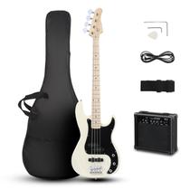 Kit inicial de tamanho completo para guitarra baixo Ktaxon de 4 cordas com AMP de 20 W Kit inicial de tamanho completo para guitarra baixo Ktaxon de 4 cordas com AMP de 20 W
