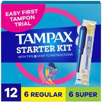 Kit Inicial de Tampões Tampax LeakGuard Sem Perfume 12 Unidades