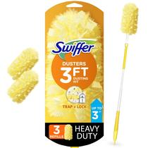 Kit inicial Duster Swiffer Heavy Duty com alça de 90 cm e 3 recargas
