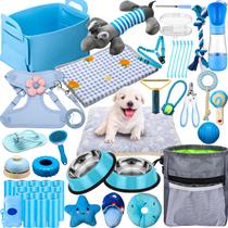 Kit inicial para cachorros Abbylike, 50 unidades Blue Essentials para cães pequenos Kit inicial para cachorros Abbylike, 50 unidades Blue Essentials para cães pequenos