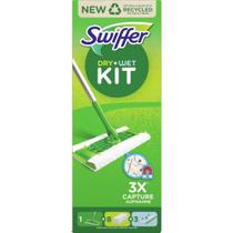 Kit inicial para limpeza de pisos Swiffer com 1 esfregão e 8 recargas