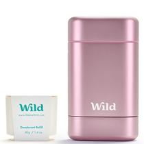 Kit inicial recarregável Deodorant Wild com estojo rosa de 40 ml vegano Kit inicial recarregável Deodorant Wild com estojo rosa de 40 ml vegano