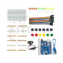 Kit Inicial UNO R3 Mini Com LED, Fios Jumper E Botão Para Arduino DIY Educação E Laboratório