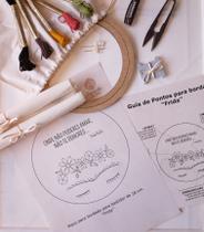 Kit Iniciante - Com Risco - Bordado Livre - Frida Kahlo