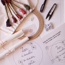 Kit iniciante completo para Bordar com Risco (desenho) Risco:Lar é onde o amor está
