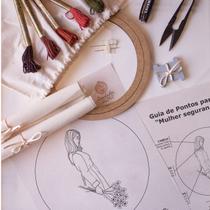 Kit iniciante completo para Bordar com Risco (desenho) Risco:Segurando planta Kit iniciante completo para Bordar com Risco (desenho) Risco:Segurando planta