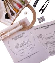 Kit iniciante completo para Bordar Risco desenho e Tutorial