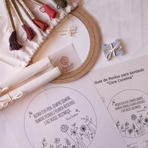 Kit iniciante para aprender bordado livre com risco (desenho) - 5 meadas tons terrosos
