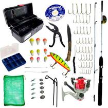 Kit Iniciante Pescaria 1 Vara 1 Molinete Com Linha Kit Iniciante Pescaria 1 Vara 1 Molinete Com Linha
