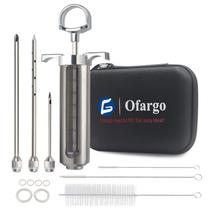 Kit injetor de carne Ofargo para fumante com 3 sabores de marinada