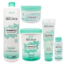 Kit Innovator Shampoo 1L Mascara, Gelatina, Sodium, Ativador