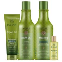 Kit Inoar Argan Oil Sh 500ml + Cond 500ml + Defrizz 240ml + Óleo 60ml