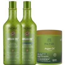 Kit Inoar Argan Oil Shampoo 1L + Condicionador 1L + Creme para Pentear 500g Kit Inoar Argan Oil Shampoo 1L + Condicionador 1L + Creme para Pentear 500g