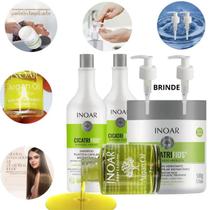 Kit Inoar CicatriFios: Shampoo e Condicionador para Reparo Profundo, Nutrição Intensa e Controle de Frizz em Cabelos Danificados