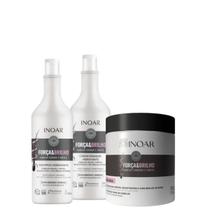 Kit Inoar Força e Brilho Shampoo 1 litro + Condicionador 800ml + Máscara 500g