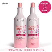 Kit Inoar Glycolic Force Shampoo 1L + Condicionador 800ML Kit Inoar Glycolic Force Shampoo 1L + Condicionador 800ML