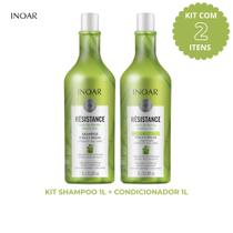 Kit Inoar Resistance Fiibra de Bambu Shampoo 1L + Condicionador 1L