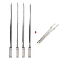 Kit Inox Espeto Espada 40cm Com Pegador De Carnes, Churrasco