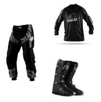 Kit Insane In Black 3 Itens Camisa Calça e Bota Kit Insane In Black 3 Itens Camisa Calça e Bota