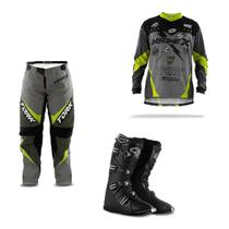 Kit Insane X Cinza Amarelo 3 Itens Camisa Calça e Bota (Camisa M Calça 46 Bota 41) Kit Insane X Cinza Amarelo 3 Itens Camisa Calça e Bota (Camisa M Calça 46 Bota 41)