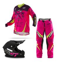 Kit Insane X Rosa e Amarelo + Capacete Fast (Cap. 60 Cam. Xgg Cal. 54) - PRO TORK