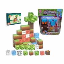 Kit Inspirado Minecraft Bonecos E Blocos Magnéticos