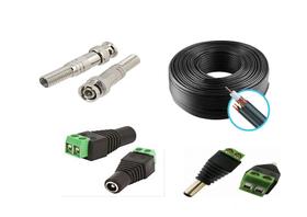 Kit instalação 3 camera de segurança cabo cftv e conectores - new line cables