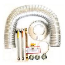 Kit Instalação Aquecedor 1/2x1/2 Flex 30cm Duto 80mm 1 metro