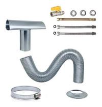 Kit Instalação Aquecedor A Gás Com Duto E Chaminé 60mm X 1,5m