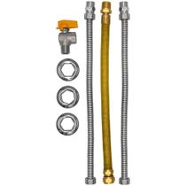 Kit Instalação Aquecedor Gás 1/2 Flex C/ Registro 30cm ou 40cm