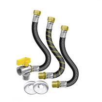 Kit Instalação Aquecedor Gás 1/2 Flexível Inox Completo Roco